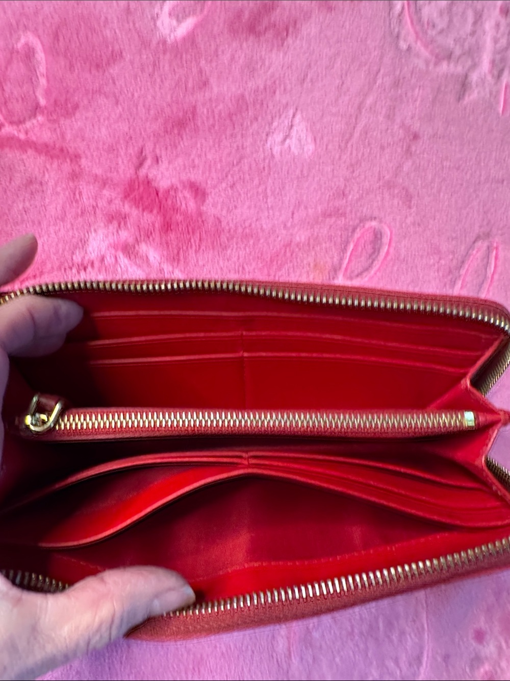 Prada Red Epi Leather Zip Continental Wallet Gold Hardware Box & COA - Picture 6 of 8